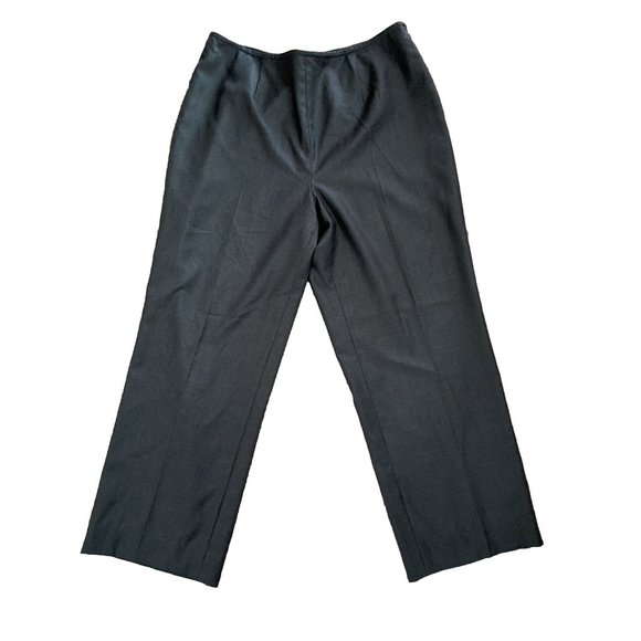 CARLISLE Gray‎ Side-Zip Wool Dress Pants High Waist Straight-Leg Size 14 - Picture 2 of 5